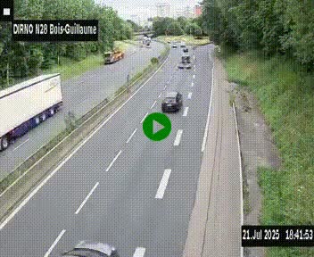 <h2>Webcam routière à hauteur de Bois-Guillaume en périphérie de Rouen. Vue orientée vers Rouen</h2>