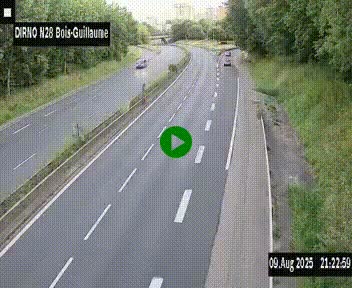 <h2>Webcam routière à hauteur de Bois-Guillaume en périphérie de Rouen. Vue orientée vers Rouen</h2>