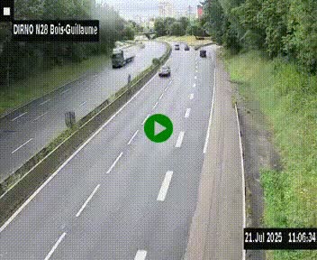 <h2>Webcam routière à hauteur de Bois-Guillaume en périphérie de Rouen. Vue orientée vers Rouen</h2>