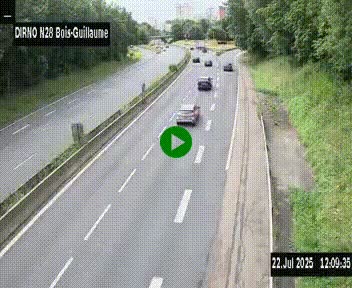 <h2>Webcam routière à hauteur de Bois-Guillaume en périphérie de Rouen. Vue orientée vers Rouen</h2>