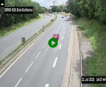 <h2>Webcam routière à hauteur de Bois-Guillaume en périphérie de Rouen. Vue orientée vers Rouen</h2>