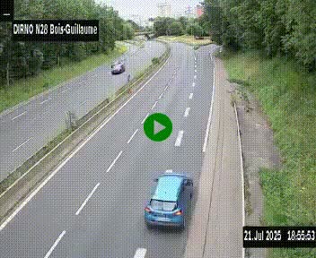 <h2>Webcam routière à hauteur de Bois-Guillaume en périphérie de Rouen. Vue orientée vers Rouen</h2>
