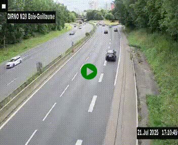 <h2>Webcam routière à hauteur de Bois-Guillaume en périphérie de Rouen. Vue orientée vers Rouen</h2>