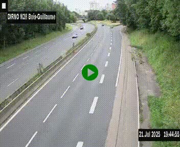 <h2>Webcam routière à hauteur de Bois-Guillaume en périphérie de Rouen. Vue orientée vers Rouen</h2>