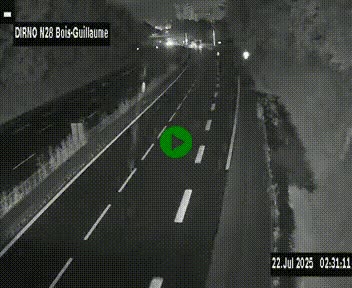 <h2>Webcam routière à hauteur de Bois-Guillaume en périphérie de Rouen. Vue orientée vers Rouen</h2>