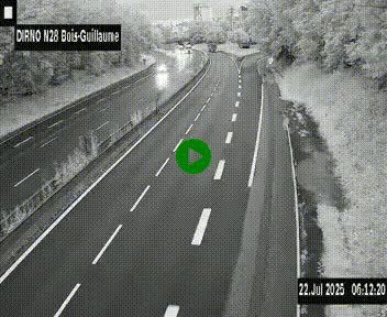 <h2>Webcam routière à hauteur de Bois-Guillaume en périphérie de Rouen. Vue orientée vers Rouen</h2>