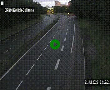 <h2>Webcam routière à hauteur de Bois-Guillaume en périphérie de Rouen. Vue orientée vers Rouen</h2>