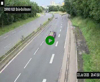<h2>Webcam routière à hauteur de Bois-Guillaume en périphérie de Rouen. Vue orientée vers Rouen</h2>