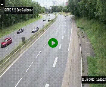 <h2>Webcam routière à hauteur de Bois-Guillaume en périphérie de Rouen. Vue orientée vers Rouen</h2>