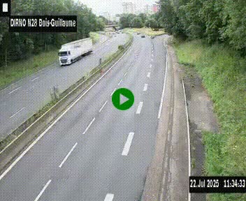 <h2>Webcam routière à hauteur de Bois-Guillaume en périphérie de Rouen. Vue orientée vers Rouen</h2>