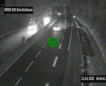 <h2>Webcam routière à hauteur de Bois-Guillaume en périphérie de Rouen. Vue orientée vers Rouen</h2>
