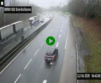 <h2>Webcam routière à hauteur de Bois-Guillaume en périphérie de Rouen. Vue orientée vers Rouen</h2>