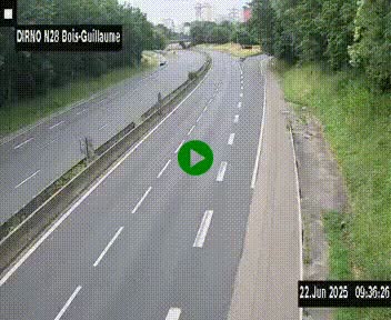<h2>Webcam routière à hauteur de Bois-Guillaume en périphérie de Rouen. Vue orientée vers Rouen</h2>