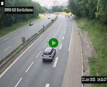 <h2>Webcam routière à hauteur de Bois-Guillaume en périphérie de Rouen. Vue orientée vers Rouen</h2>