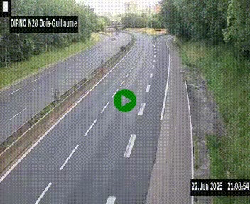<h2>Webcam routière à hauteur de Bois-Guillaume en périphérie de Rouen. Vue orientée vers Rouen</h2>