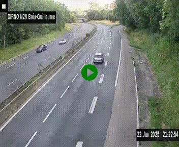 <h2>Webcam routière à hauteur de Bois-Guillaume en périphérie de Rouen. Vue orientée vers Rouen</h2>