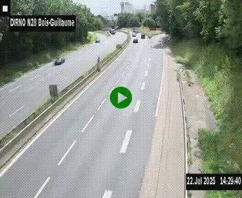 <h2>Webcam routière à hauteur de Bois-Guillaume en périphérie de Rouen. Vue orientée vers Rouen</h2>
