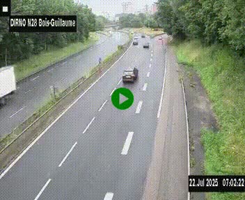 <h2>Webcam routière à hauteur de Bois-Guillaume en périphérie de Rouen. Vue orientée vers Rouen</h2>