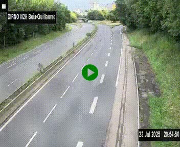 <h2>Webcam routière à hauteur de Bois-Guillaume en périphérie de Rouen. Vue orientée vers Rouen</h2>