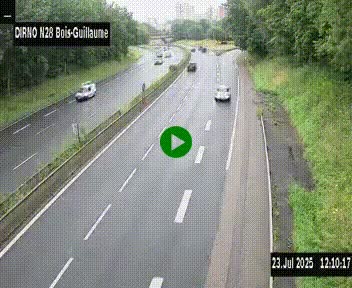 <h2>Webcam routière à hauteur de Bois-Guillaume en périphérie de Rouen. Vue orientée vers Rouen</h2>