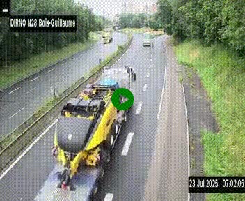 <h2>Webcam routière à hauteur de Bois-Guillaume en périphérie de Rouen. Vue orientée vers Rouen</h2>