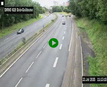 <h2>Webcam routière à hauteur de Bois-Guillaume en périphérie de Rouen. Vue orientée vers Rouen</h2>