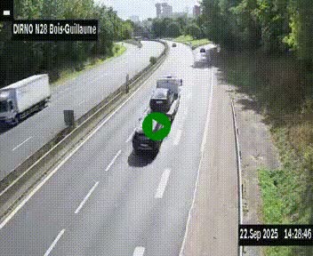 <h2>Webcam routière à hauteur de Bois-Guillaume en périphérie de Rouen. Vue orientée vers Rouen</h2>
