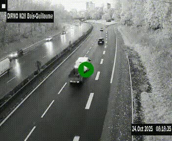 <h2>Webcam routière à hauteur de Bois-Guillaume en périphérie de Rouen. Vue orientée vers Rouen</h2>