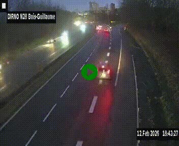 <h2>Webcam routière à hauteur de Bois-Guillaume en périphérie de Rouen. Vue orientée vers Rouen</h2>