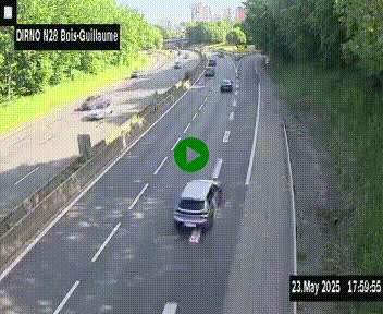 <h2>Webcam routière à hauteur de Bois-Guillaume en périphérie de Rouen. Vue orientée vers Rouen</h2>