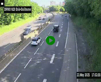 <h2>Webcam routière à hauteur de Bois-Guillaume en périphérie de Rouen. Vue orientée vers Rouen</h2>