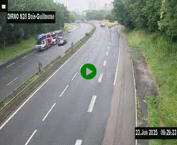<h2>Webcam routière à hauteur de Bois-Guillaume en périphérie de Rouen. Vue orientée vers Rouen</h2>