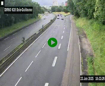 <h2>Webcam routière à hauteur de Bois-Guillaume en périphérie de Rouen. Vue orientée vers Rouen</h2>