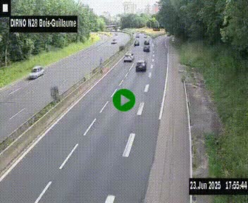 <h2>Webcam routière à hauteur de Bois-Guillaume en périphérie de Rouen. Vue orientée vers Rouen</h2>