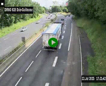 <h2>Webcam routière à hauteur de Bois-Guillaume en périphérie de Rouen. Vue orientée vers Rouen</h2>