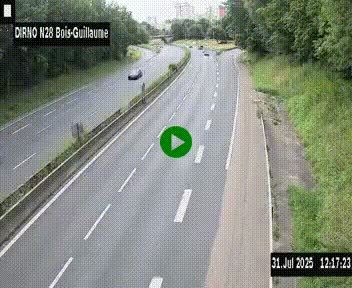 <h2>Webcam routière à hauteur de Bois-Guillaume en périphérie de Rouen. Vue orientée vers Rouen</h2>