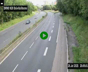 <h2>Webcam routière à hauteur de Bois-Guillaume en périphérie de Rouen. Vue orientée vers Rouen</h2>