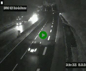 <h2>Webcam routière à hauteur de Bois-Guillaume en périphérie de Rouen. Vue orientée vers Rouen</h2>