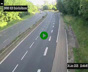 <h2>Webcam routière à hauteur de Bois-Guillaume en périphérie de Rouen. Vue orientée vers Rouen</h2>