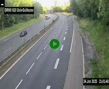 <h2>Webcam routière à hauteur de Bois-Guillaume en périphérie de Rouen. Vue orientée vers Rouen</h2>