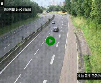 <h2>Webcam routière à hauteur de Bois-Guillaume en périphérie de Rouen. Vue orientée vers Rouen</h2>