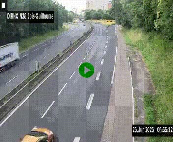 <h2>Webcam routière à hauteur de Bois-Guillaume en périphérie de Rouen. Vue orientée vers Rouen</h2>