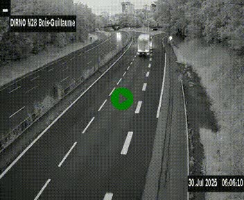 <h2>Webcam routière à hauteur de Bois-Guillaume en périphérie de Rouen. Vue orientée vers Rouen</h2>