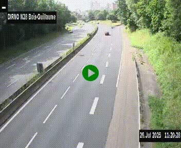 <h2>Webcam routière à hauteur de Bois-Guillaume en périphérie de Rouen. Vue orientée vers Rouen</h2>