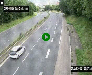 <h2>Webcam routière à hauteur de Bois-Guillaume en périphérie de Rouen. Vue orientée vers Rouen</h2>