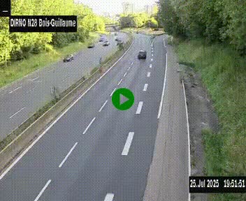 <h2>Webcam routière à hauteur de Bois-Guillaume en périphérie de Rouen. Vue orientée vers Rouen</h2>