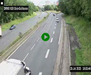 <h2>Webcam routière à hauteur de Bois-Guillaume en périphérie de Rouen. Vue orientée vers Rouen</h2>