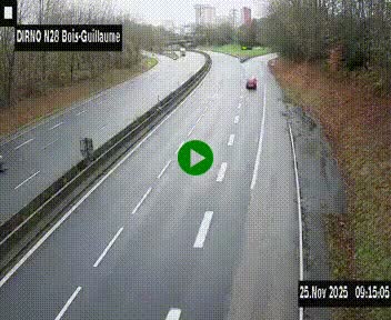 <h2>Webcam routière à hauteur de Bois-Guillaume en périphérie de Rouen. Vue orientée vers Rouen</h2>
