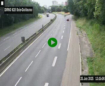 <h2>Webcam routière à hauteur de Bois-Guillaume en périphérie de Rouen. Vue orientée vers Rouen</h2>
