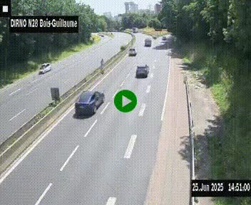 <h2>Webcam routière à hauteur de Bois-Guillaume en périphérie de Rouen. Vue orientée vers Rouen</h2>